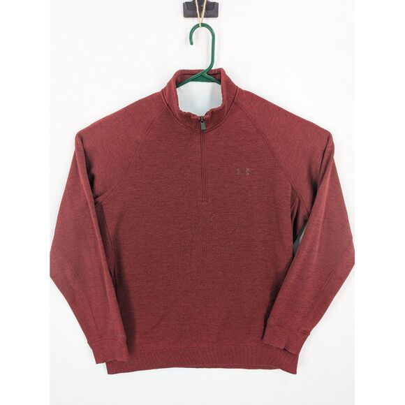 Under Armour Storm Loose Cold Gear Men's Dark Red 1/4 Pullover Sweater, XL - Picture 1 of 9